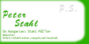 peter stahl business card